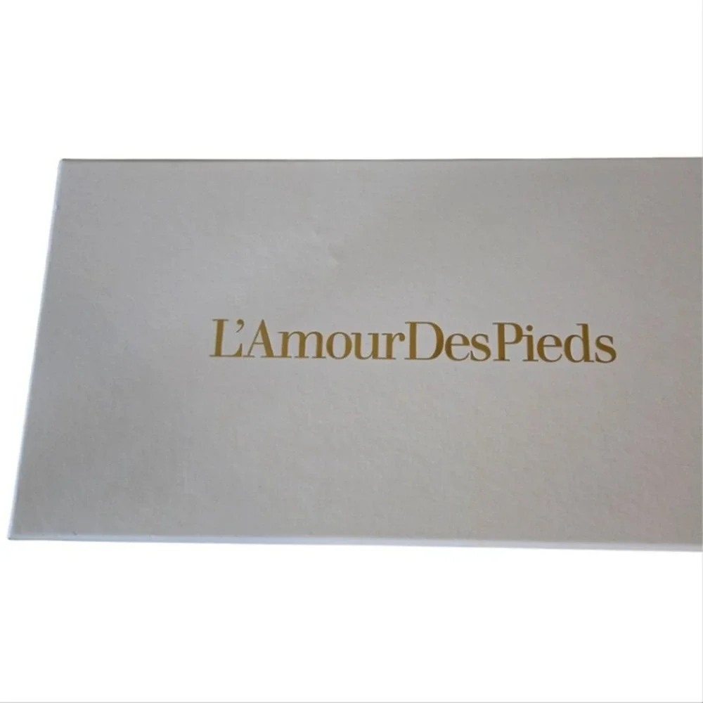 L'Amour Brown Leather Slingback Flats